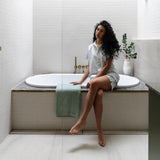 100% Natural Fibre Bathroom Towels - Sage