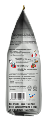 3x Aik Cheong White Instant Coffee Packs (45x 40g Sachets) - Less Sugar (1.8kg Total) Bulk