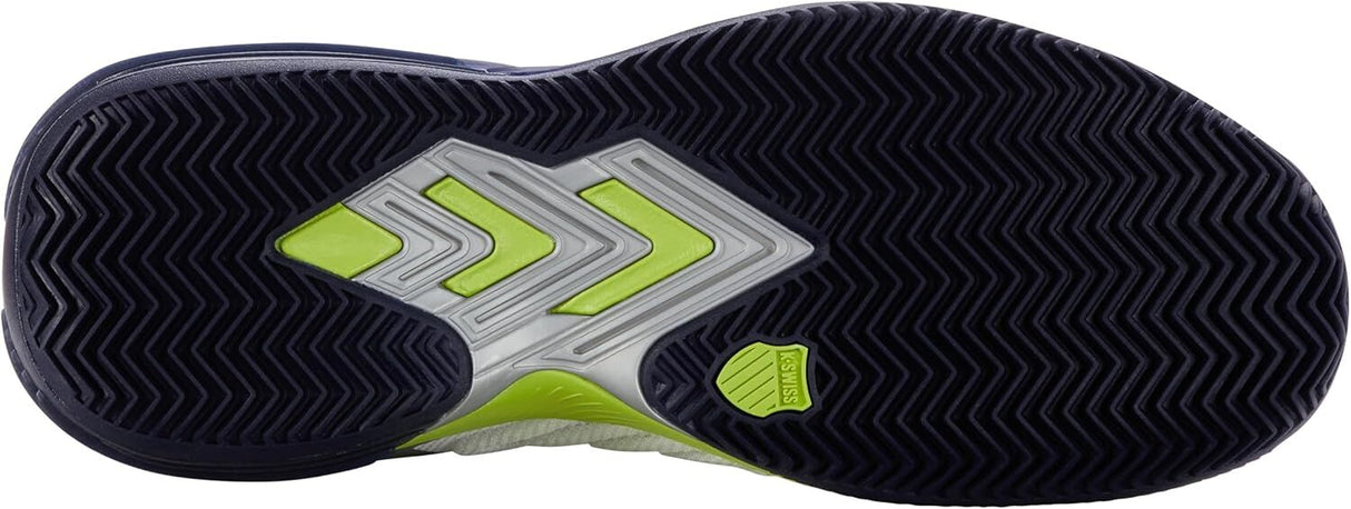 K-Swiss Mens Ultrashot 3 Clay Court Tennis Shoes in White/Peacot/Lime