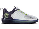 K-Swiss Mens Ultrashot 3 Clay Court Tennis Shoes in White/Peacot/Lime