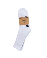 Sfida Mens Crew Sports Socks 3 Pair Pack - White (Cotton Rich)