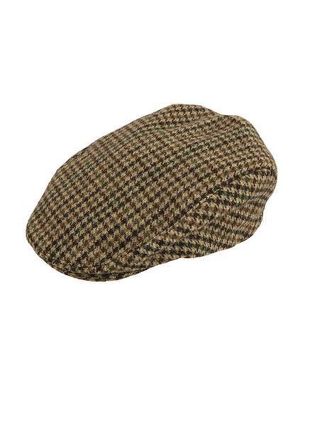 Dents Mens Abraham Moon Tweed Quilted Flat Cap - Brown (Driving Cabbie Ivy Hat)