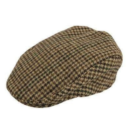Dents Mens Abraham Moon Tweed Quilted Flat Cap - Brown (Driving Cabbie Ivy Hat)