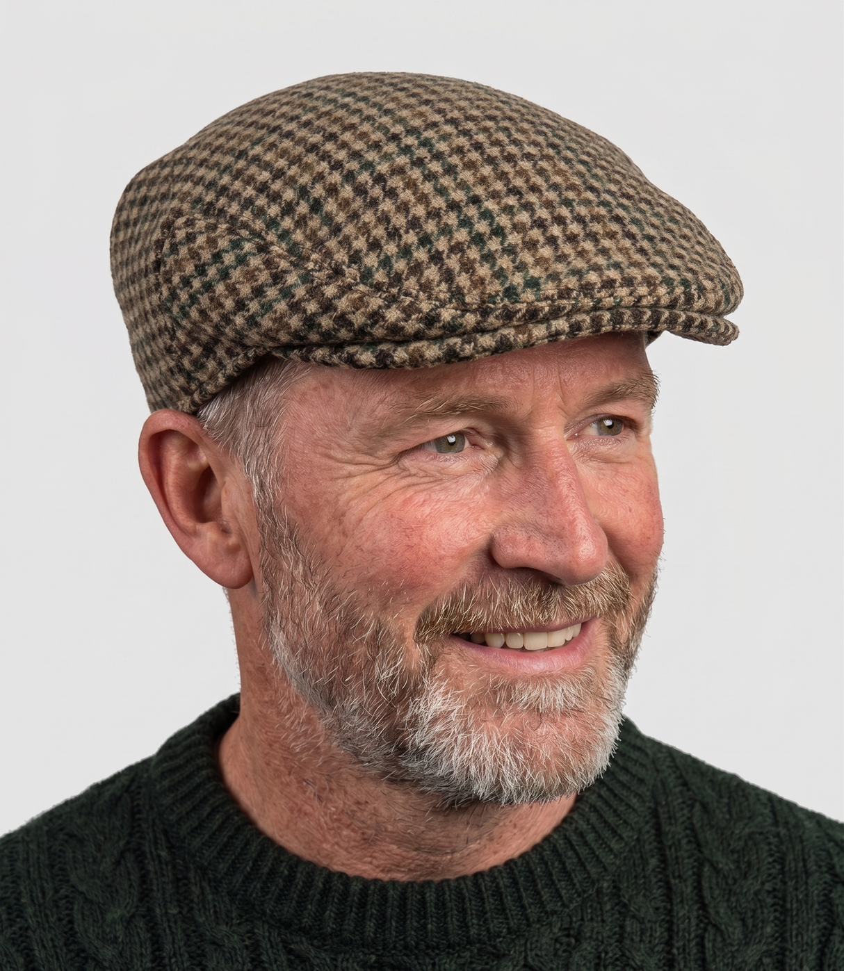 Dents Mens Abraham Moon Tweed Quilted Flat Cap - Brown (Driving Cabbie Ivy Hat)