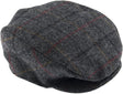 Dents Mens Abraham Moon Tweed Quilted Flat Cap - Charcoal (Driving Cabbie Ivy Hat)