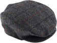 Dents Mens Abraham Moon Tweed Quilted Flat Cap - Charcoal (Driving Cabbie Ivy Hat)