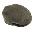 Dents Mens Abraham Moon Tweed Quilted Flat Cap - Olive (Driving Cabbie Ivy Hat)