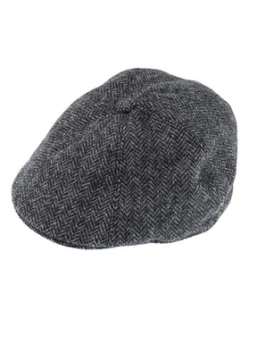 Dents Mens Abraham Moon Tweed Drivers Cap - Charcoal (Peaky Blinders Style)