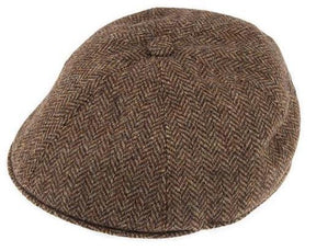 Dents Mens Abraham Moon Tweed Drivers Cap - Chocolate (Peaky Blinders Style)