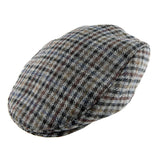 DENTS Mens Abraham Moon Yorkshire Wool Dogtooth Ivy Flat Cap - Slate