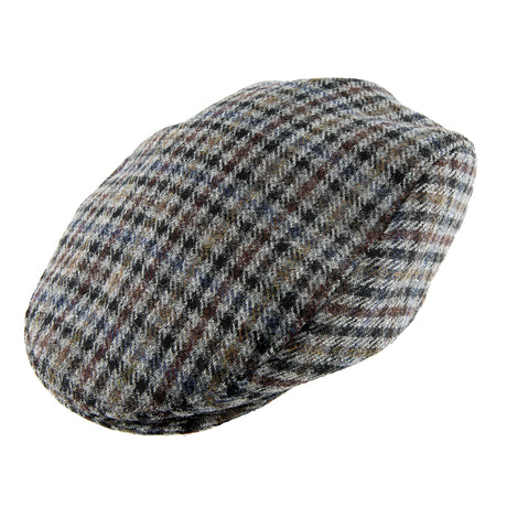 DENTS Mens Abraham Moon Yorkshire Wool Dogtooth Ivy Flat Cap - Slate