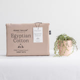 Renee Taylor 1000TC Egyptian Cotton Bed Sheet Set - Sand (OEKO-TEX Certified)