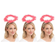 3x Red Angel Headband Pack - Halo Hair Hoop for Costume/Fancy Dress Party
