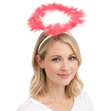 6x Red Angel Headband Bulk Pack - Halo Hair Hoop for Costume/Fancy Dress Party