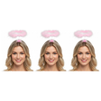 3x Pink Angel Headband Pack - Halo Hair Hoop for Costume/Fancy Dress Party