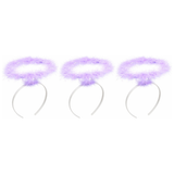 3x Purple Angel Headband Pack - Halo Hair Hoop for Costume/Fancy Dress Party
