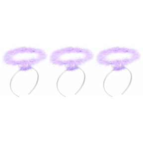 3x Purple Angel Headband Pack - Halo Hair Hoop for Costume/Fancy Dress Party