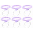 6x Purple Angel Headband Bulk Pack - Halo Hair Hoop for Costume/Fancy Dress Party