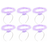 6x Purple Angel Headband Bulk Pack - Halo Hair Hoop for Costume/Fancy Dress Party