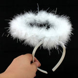 White Angel Headband - Halo Hair Hoop for Xmas Costume/Fancy Dress Party