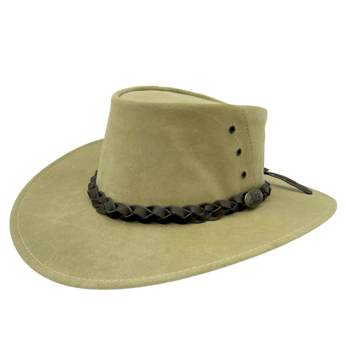 Jacaru 1001A Kangaroo Leather Hat - Foldable & UPF 50+ (Made in Australia)