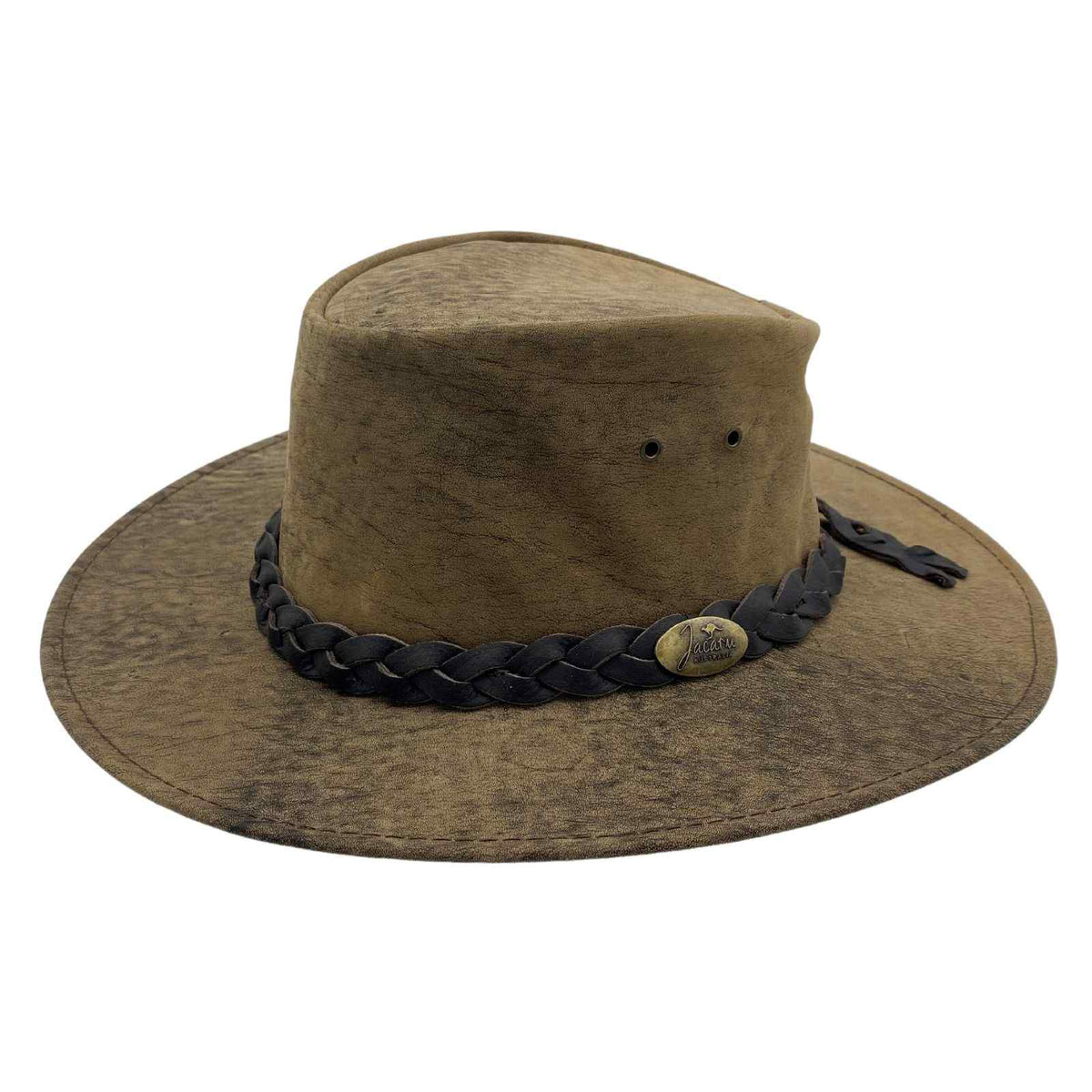 Jacaru 1001P Premium Kangaroo Leather Hat - Water Repellent & Moldable Brim Wire (Made in Australia)