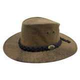 Jacaru 1001P Premium Kangaroo Leather Hat - Water Repellent & Moldable Brim Wire (Made in Australia)