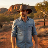 Jacaru 1001P Premium Kangaroo Leather Hat - Water Repellent & Moldable Brim Wire (Made in Australia)