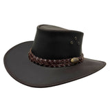 Jacaru 1006 Wallaroo Oiled Leather Hat - Water Resistant & UPF 50+ (Made in Australia)