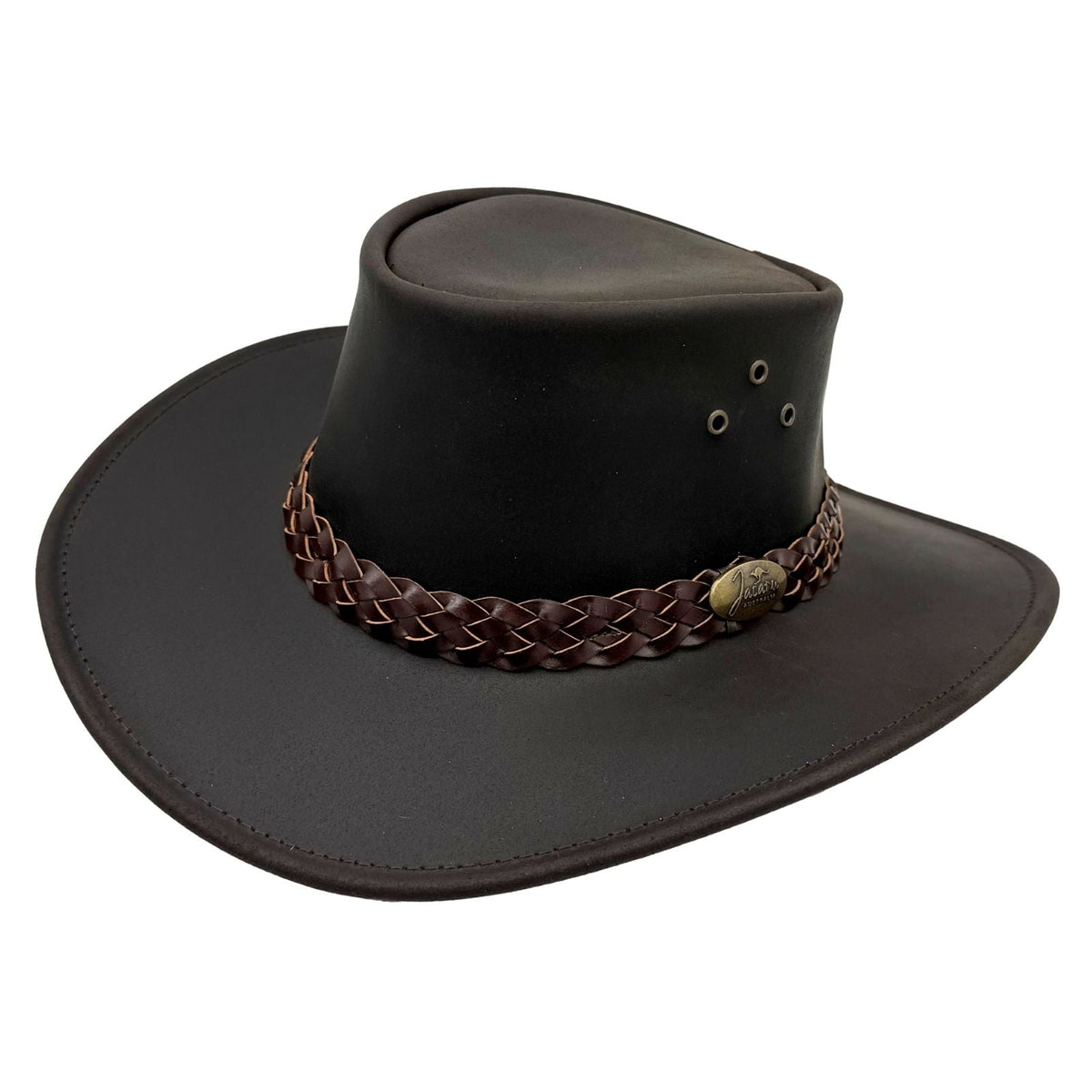 Jacaru 1006 Wallaroo Oiled Leather Hat - Water Resistant & UPF 50+ (Made in Australia)