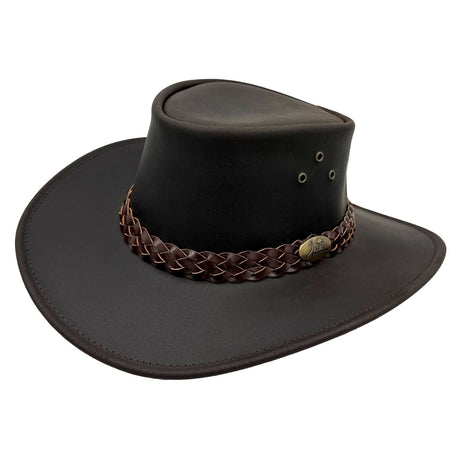 Jacaru 1006 Wallaroo Oiled Leather Hat - Water Resistant & UPF 50+ (Made in Australia)