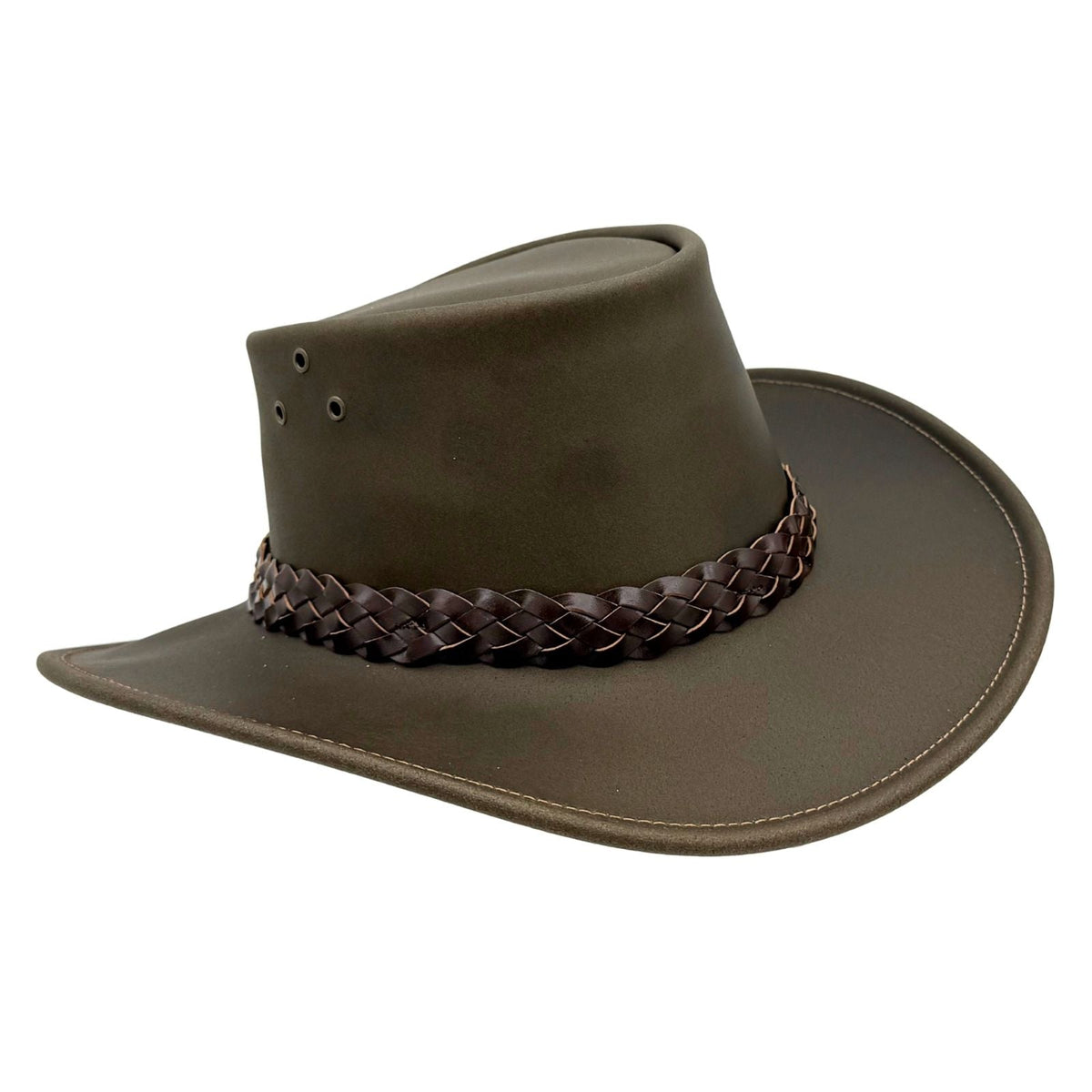 Jacaru 1006 Wallaroo Oiled Leather Hat - Water Resistant & UPF 50+ (Made in Australia)