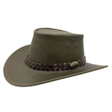 Jacaru 1006 Wallaroo Oiled Leather Hat - Water Resistant & UPF 50+ (Made in Australia)