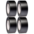 4x Black Duct Cloth Tape (48mm x 6m) Bulk Pack - Flexible Multi Purpose Gaffer Blast Hardware
