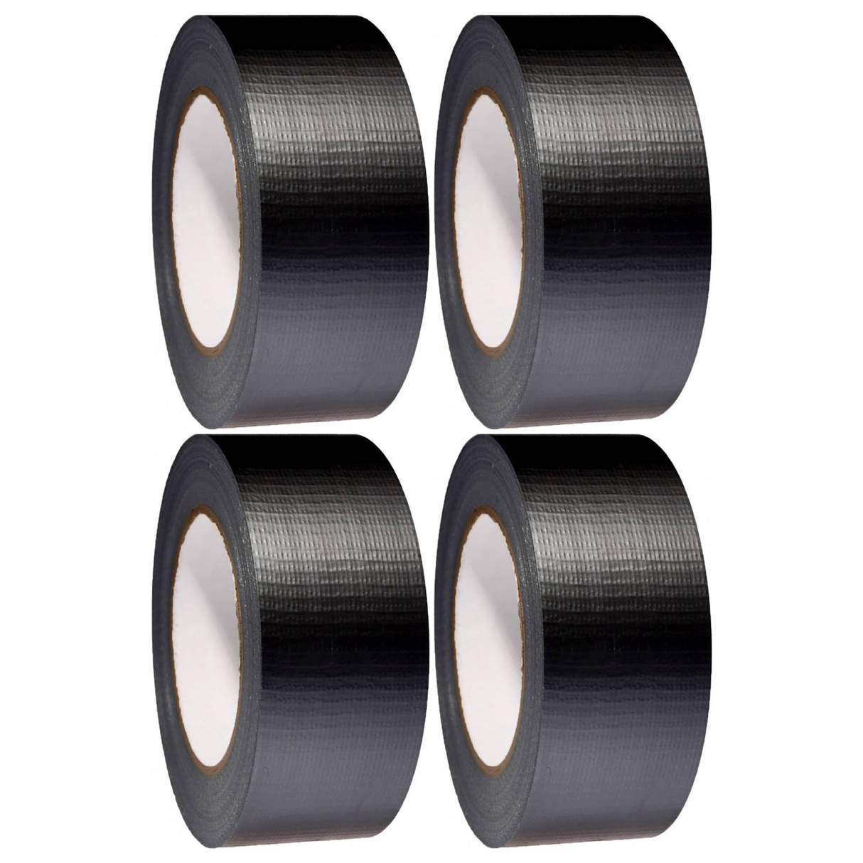 4x Black Duct Cloth Tape (48mm x 6m) Bulk Pack - Flexible Multi Purpose Gaffer Blast Hardware