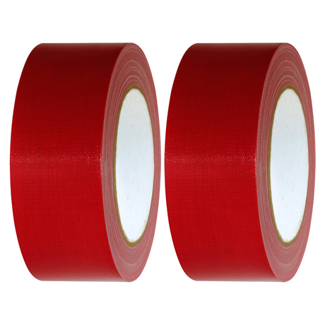 2x Red Duct Cloth Tape (48mm x 6m) Pack - Flexible Multi Purpose Gaffer Blast Hardware