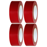 4x Red Duct Cloth Tape (48mm x 6m) Bulk Pack - Flexible Multi Purpose Gaffer Blast Hardware