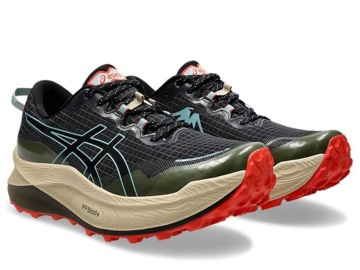 Mens ASICS Trabuco Max 3 Trail Running Shoes in Black/Smoke Blue – Size 10.5