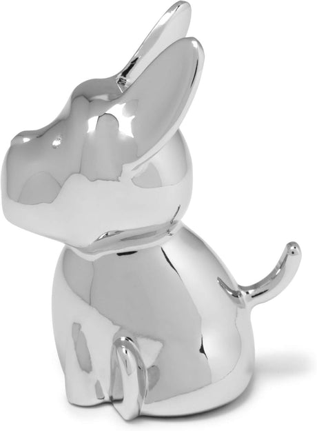 Umbra Zoola Frenchie Dog Chrome Ring Holder (French Bulldog Jewellery Holder)