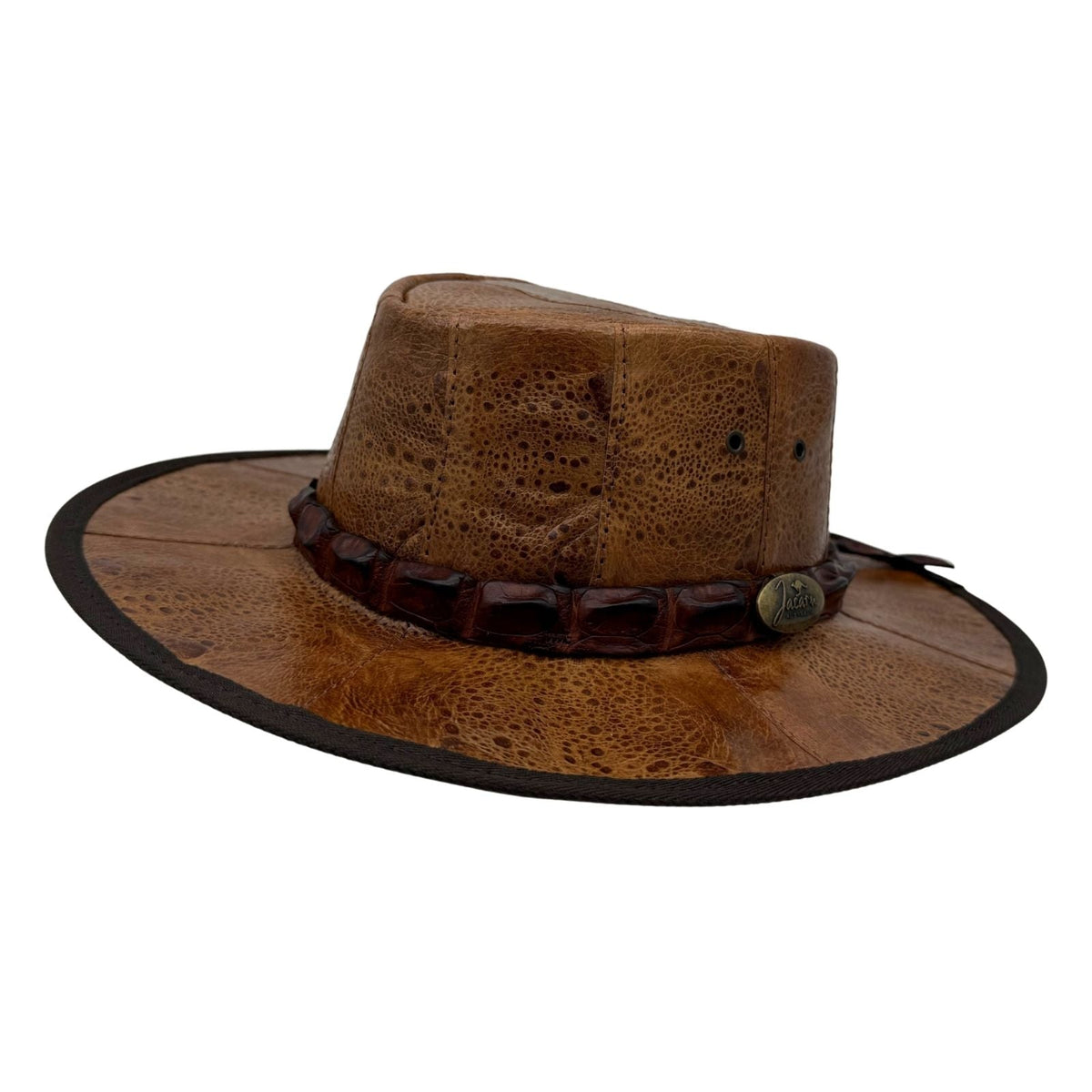 Jacaru 1017 Outback Cane Toad Leather Hat - Crocodile Hatband (UPF 50+ Made in Australia)
