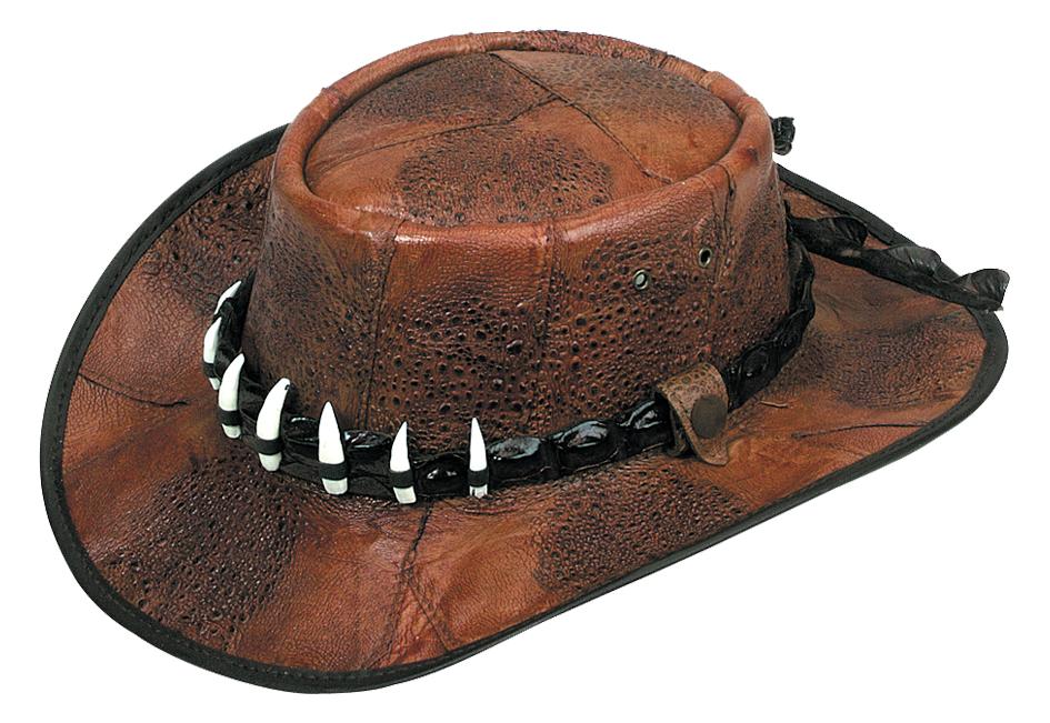 Jacaru 1017 Outback Cane Toad Leather Hat - Crocodile Hatband (UPF 50+ Made in Australia)