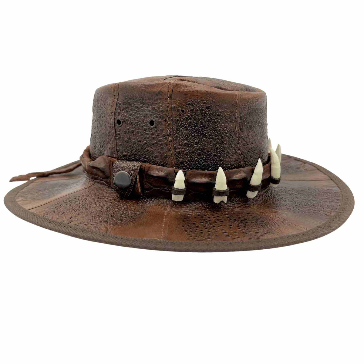 Jacaru 1017 Outback Cane Toad Leather Hat - Crocodile Hatband (UPF 50+ Made in Australia)