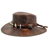 Jacaru 1017 Outback Cane Toad Leather Hat - Crocodile Hatband (UPF 50+ Made in Australia)