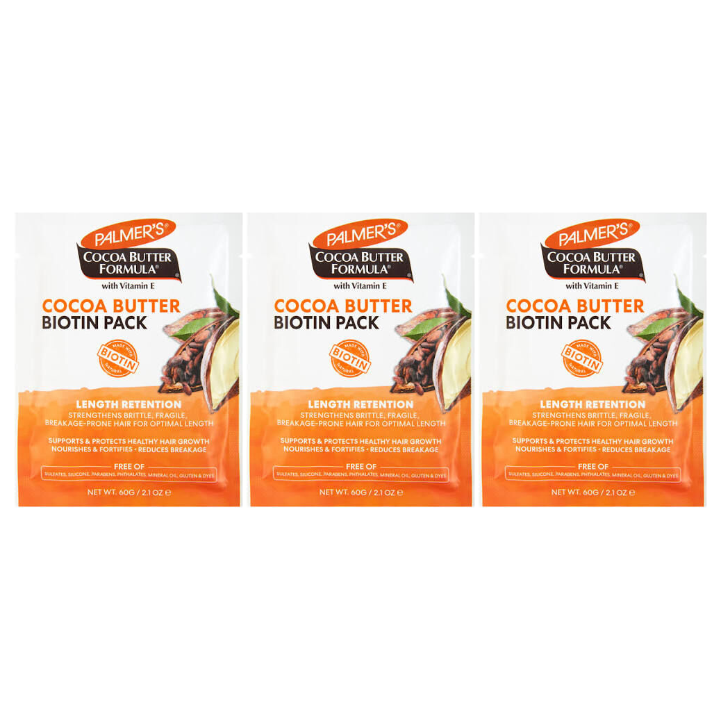 3x Palmer's 60g Cocoa Butter Biotin Pack - Length Retention Hair Treatment