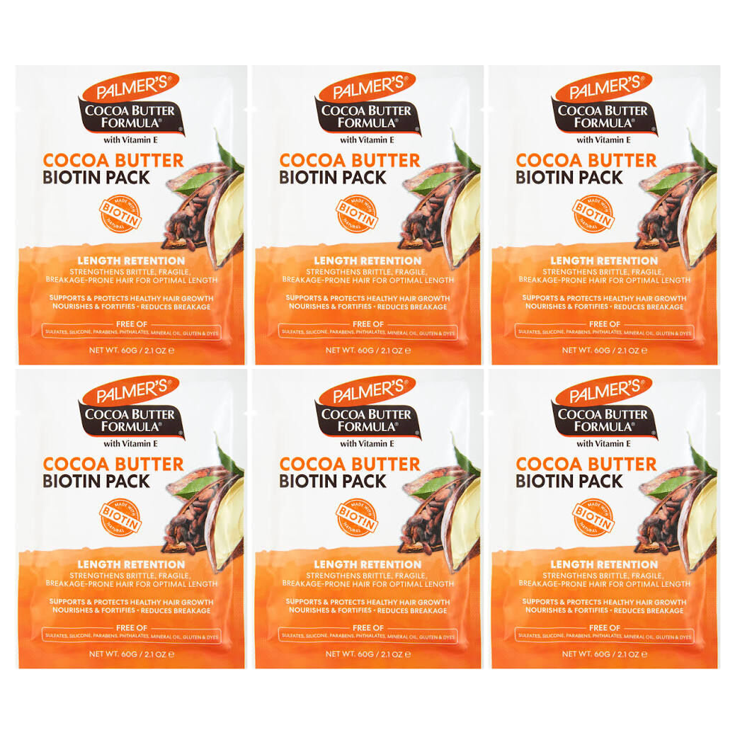 6x Palmer's 60g Cocoa Butter Biotin Pack Bulk Pack - Length Retention Hair Treatment