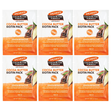 6x Palmer's 60g Cocoa Butter Biotin Pack Bulk Pack - Length Retention Hair Treatment