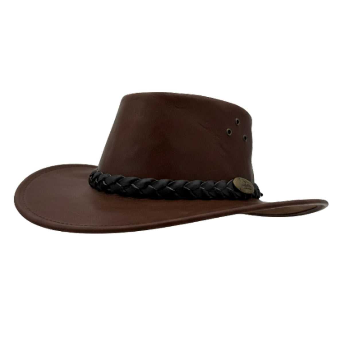 Jacaru 1018 Bushranger Kangaroo Leather Hat - Chestnut Brown (Wide Brim & UPF 50+ Made in Australia)