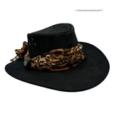 Jacaru 1020 Jillaroo Womens Suede Leather Hat - Chiffon Scarf Water Resistant & UPF 50+ (Made in Australia)