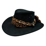 Jacaru 1020 Jillaroo Womens Suede Leather Hat - Chiffon Scarf Water Resistant & UPF 50+ (Made in Australia)