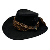 Jacaru 1020 Jillaroo Womens Suede Leather Hat - Chiffon Scarf Water Resistant & UPF 50+ (Made in Australia)